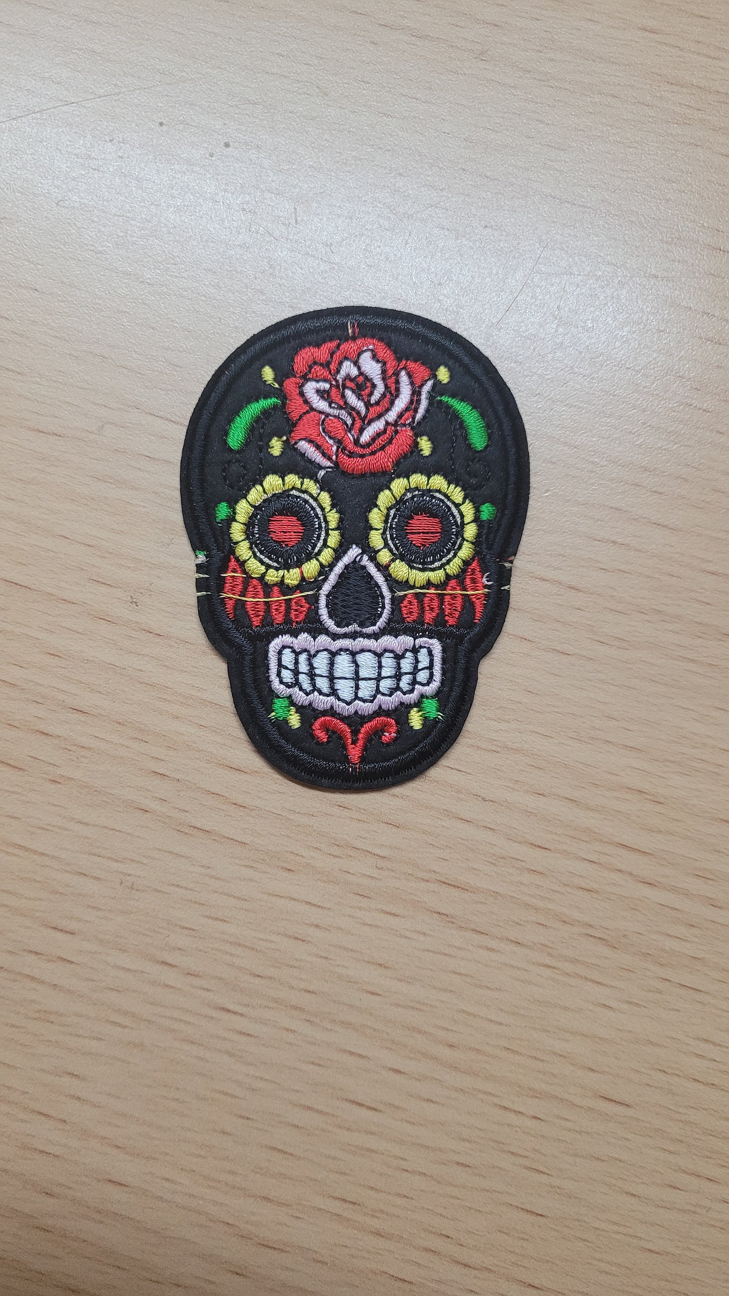 Skull iron on embroidered patches
