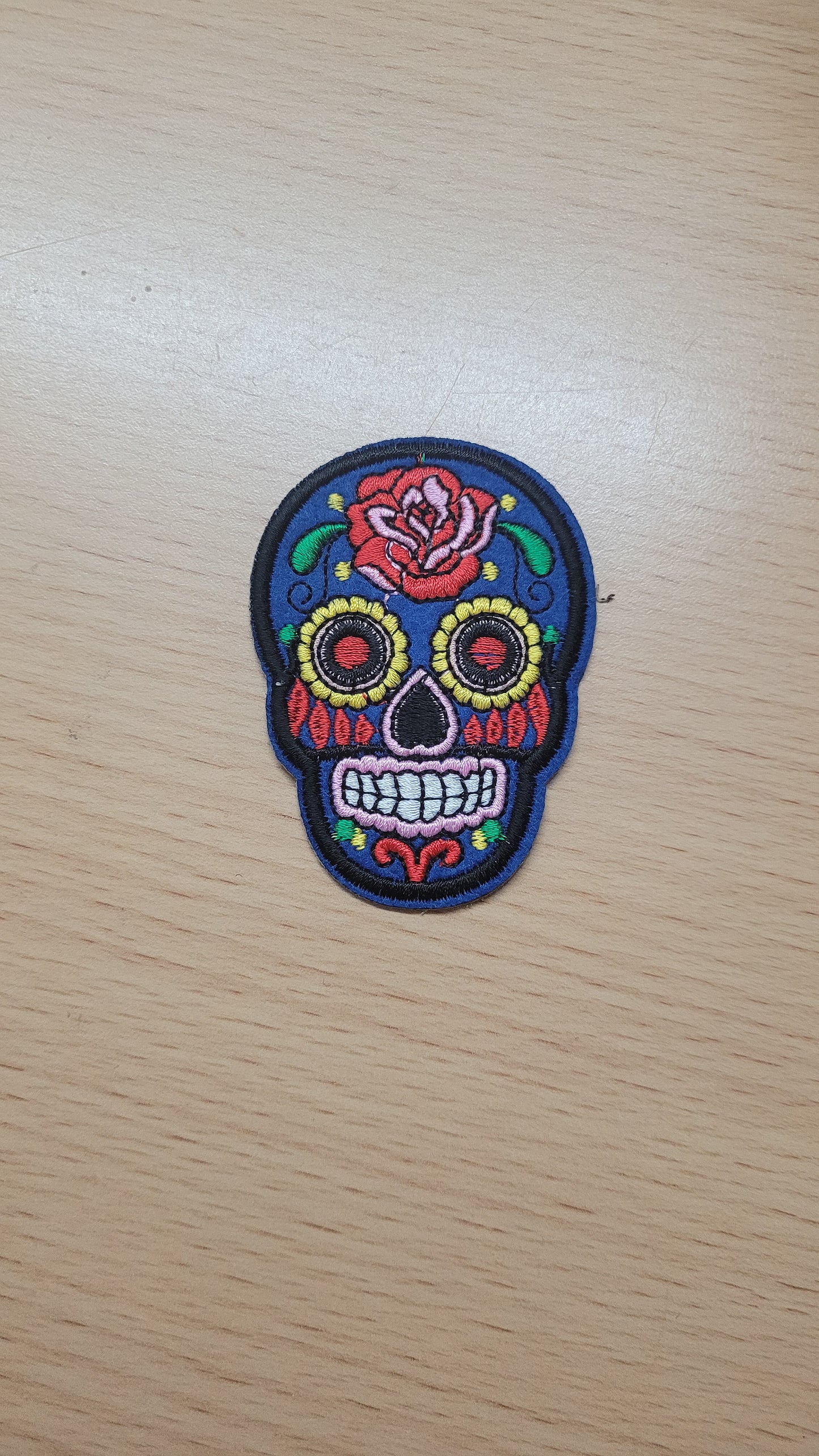 Skull iron on embroidered patches