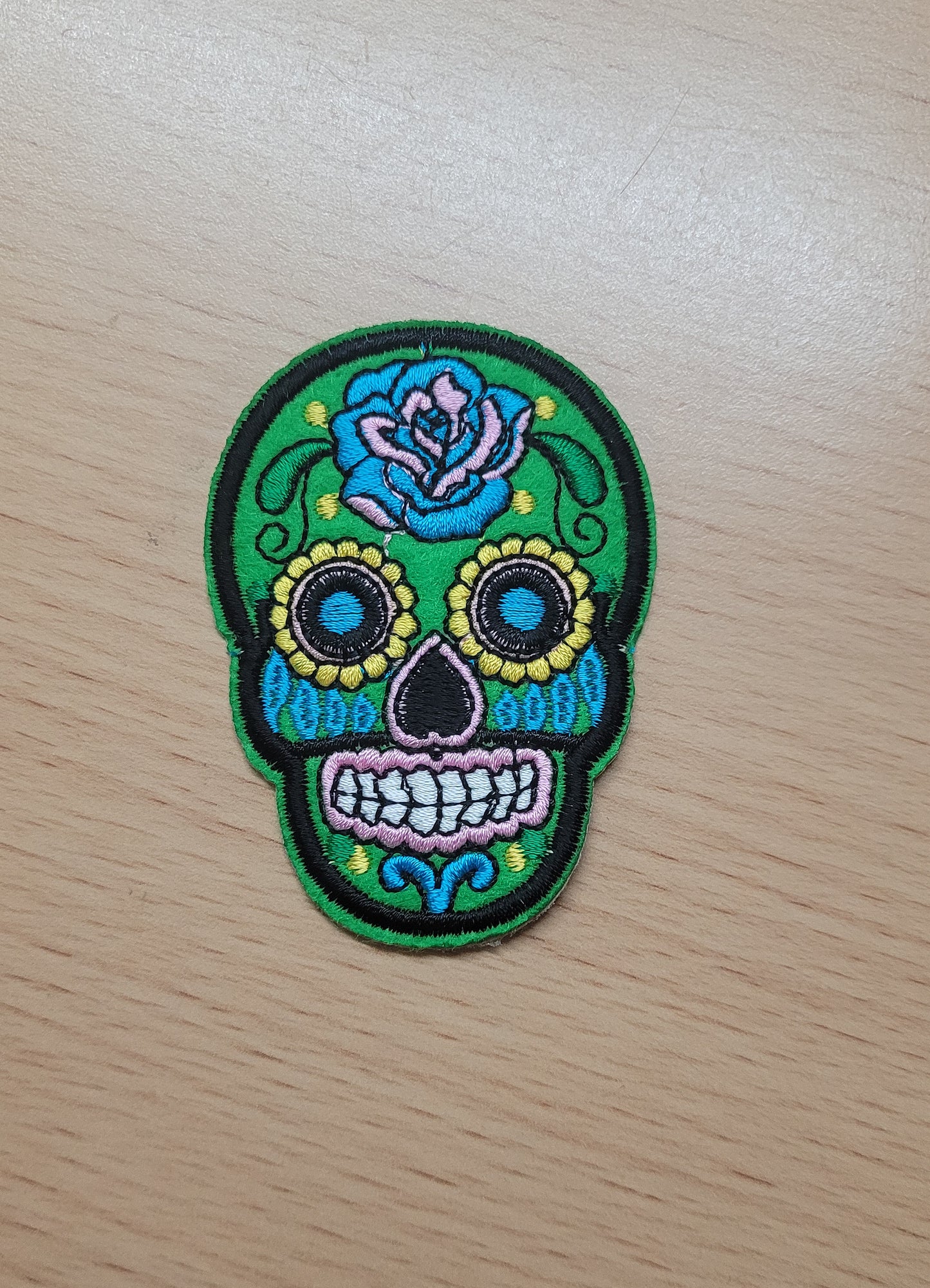 Skull iron on embroidered patches