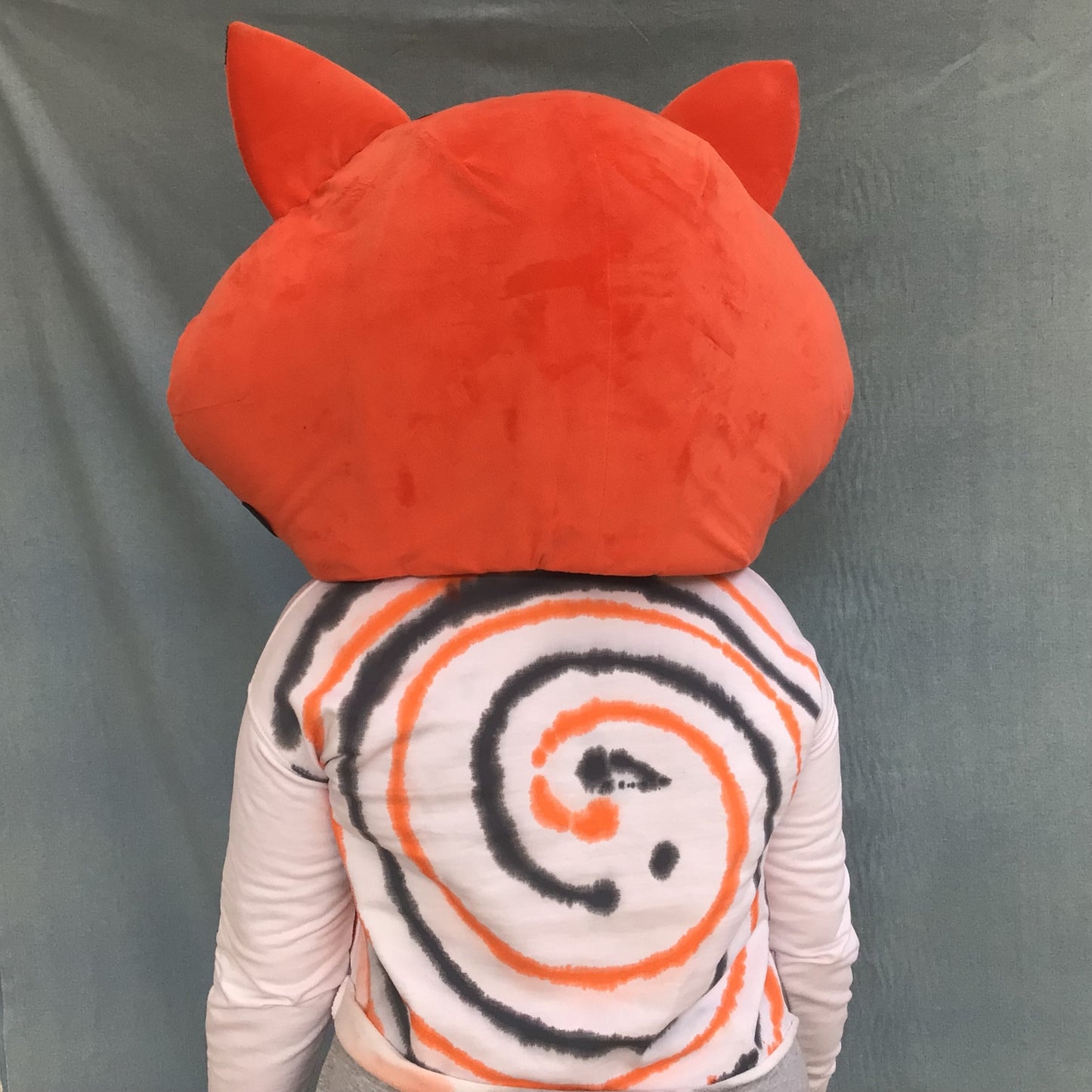 Adult tie dye crop sweatshirt - upcycled orange and black swirl