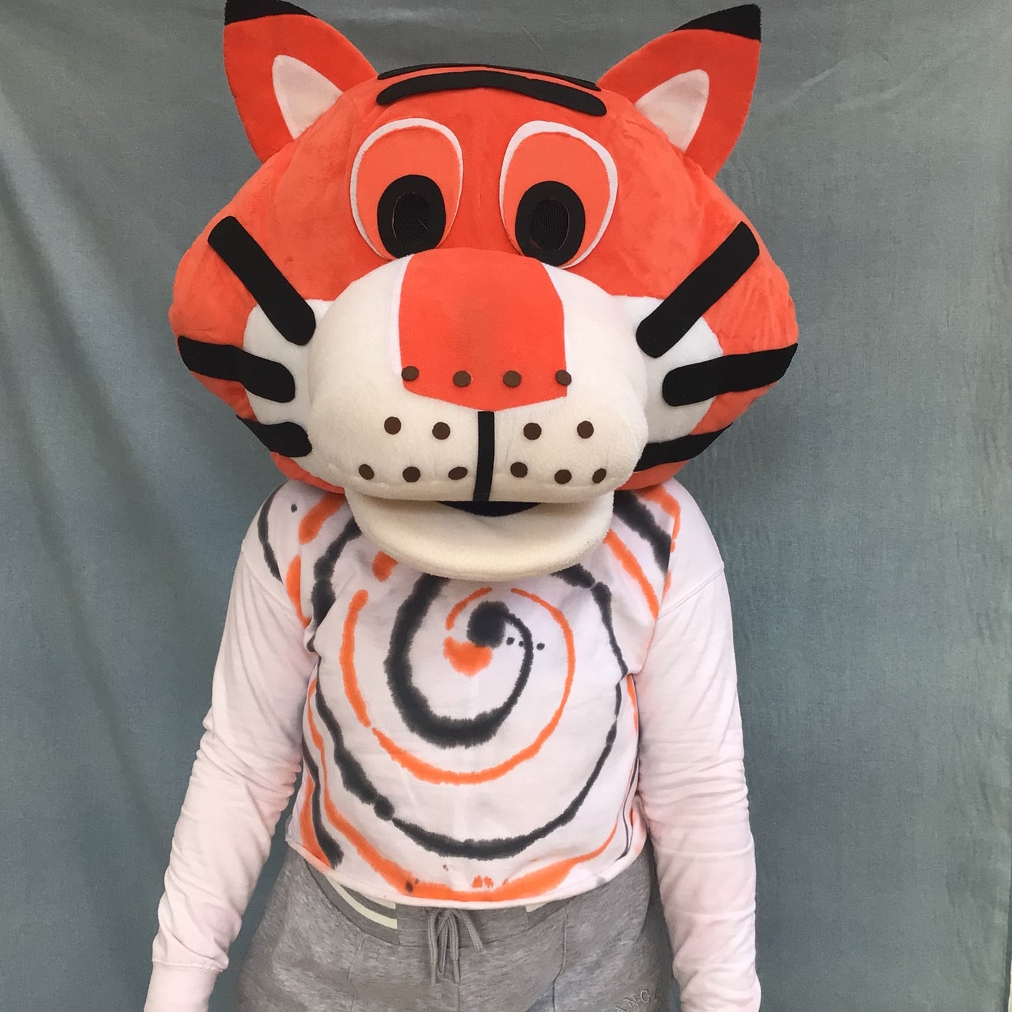 Adult tie dye crop sweatshirt - upcycled orange and black swirl