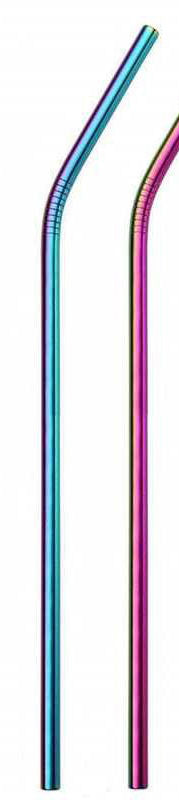Reusable metal drinking straw - single bent straw, available in various colours