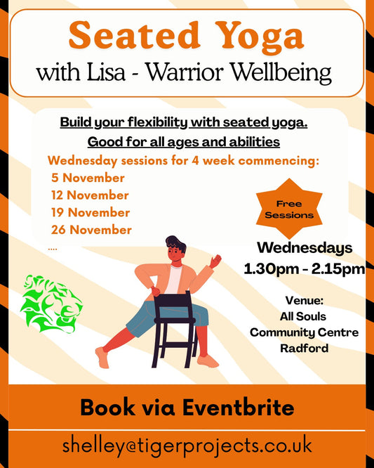 Thanks to the Health & Wellbeing Community Champions Small Grant Funding we are providing Seated Yoga Sessions