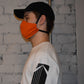 Single - Shaped Face Mask: Orange w/ Stone Lining - REDUCED