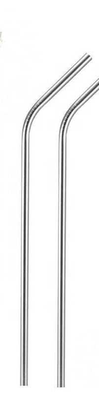 Reusable metal drinking straw - single bent straw, available in various colours